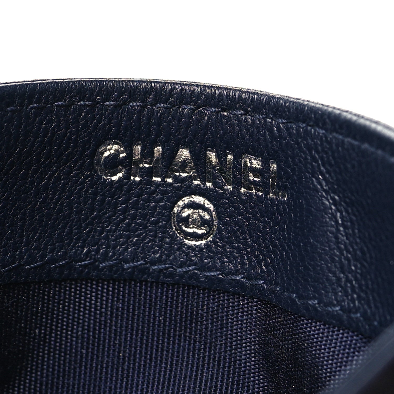 Chanel Lambskin Diamond Quilted CC Card Holder Navy 6 of 10