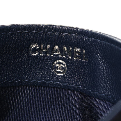 Chanel Lambskin Diamond Quilted CC Card Holder Navy 6 of 10