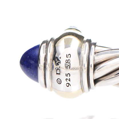 David Yurman Sterling Silver 14K Yellow Gold Lapis Amethyst 8mm Cable Classics Bracelet 5 of 6