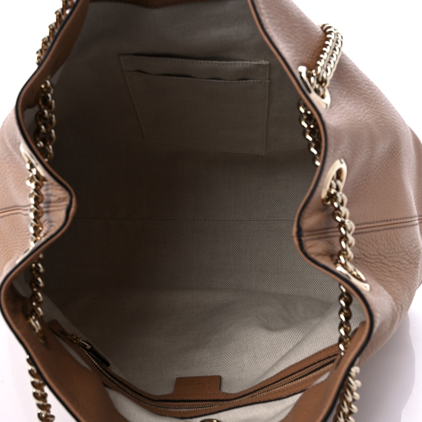 Pebbled Calfskin Medium Soho Chain Shoulder Bag Camelia