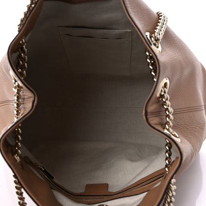 Gucci Pebbled Calfskin Medium Soho Chain Shoulder Bag Camelia 5 of 10