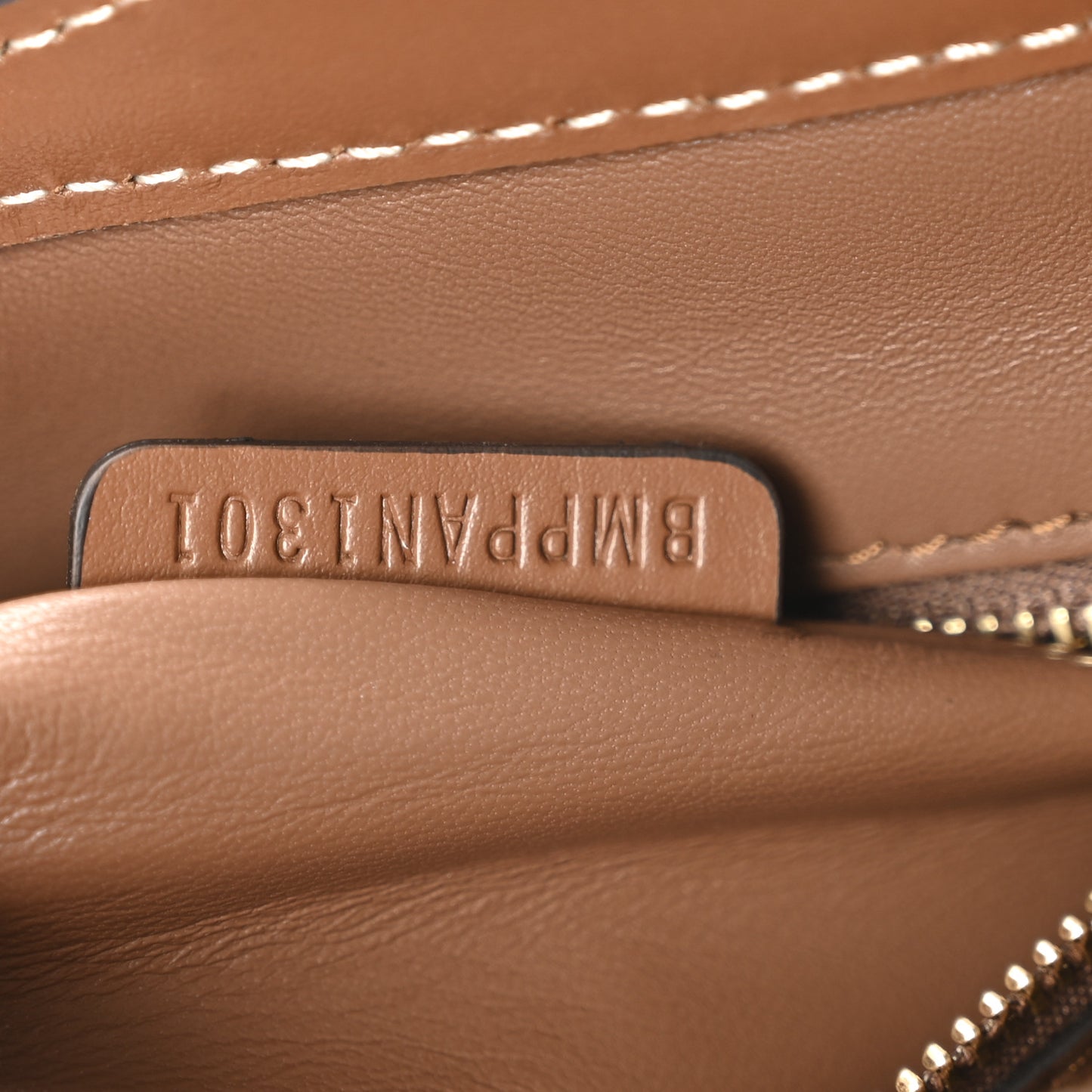 Canvas Smooth Calfskin Two Tone Mini Pocket Bag Natural Malt Brown