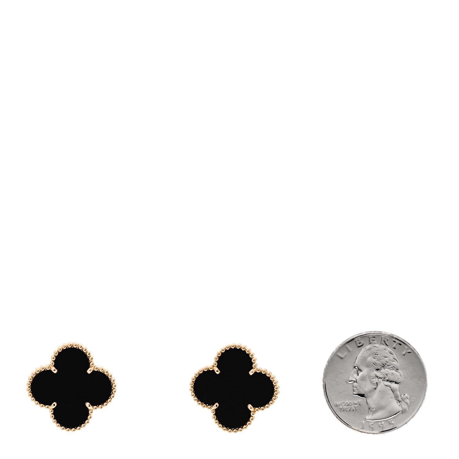 Van Cleef & Arpels 18K Yellow Gold Black Onyx Magic Alhambra Earrings 2 of 5