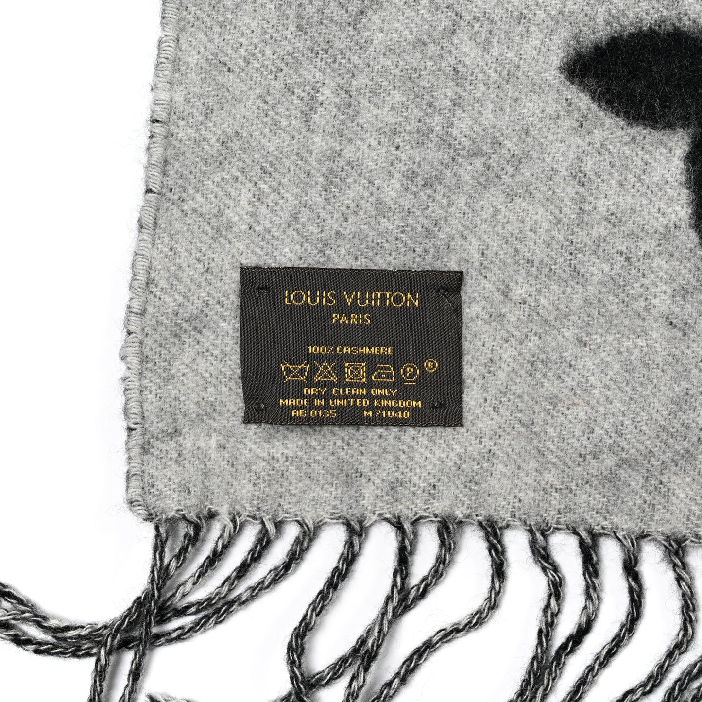 Cashmere Monogram Reykjavik Scarf Black