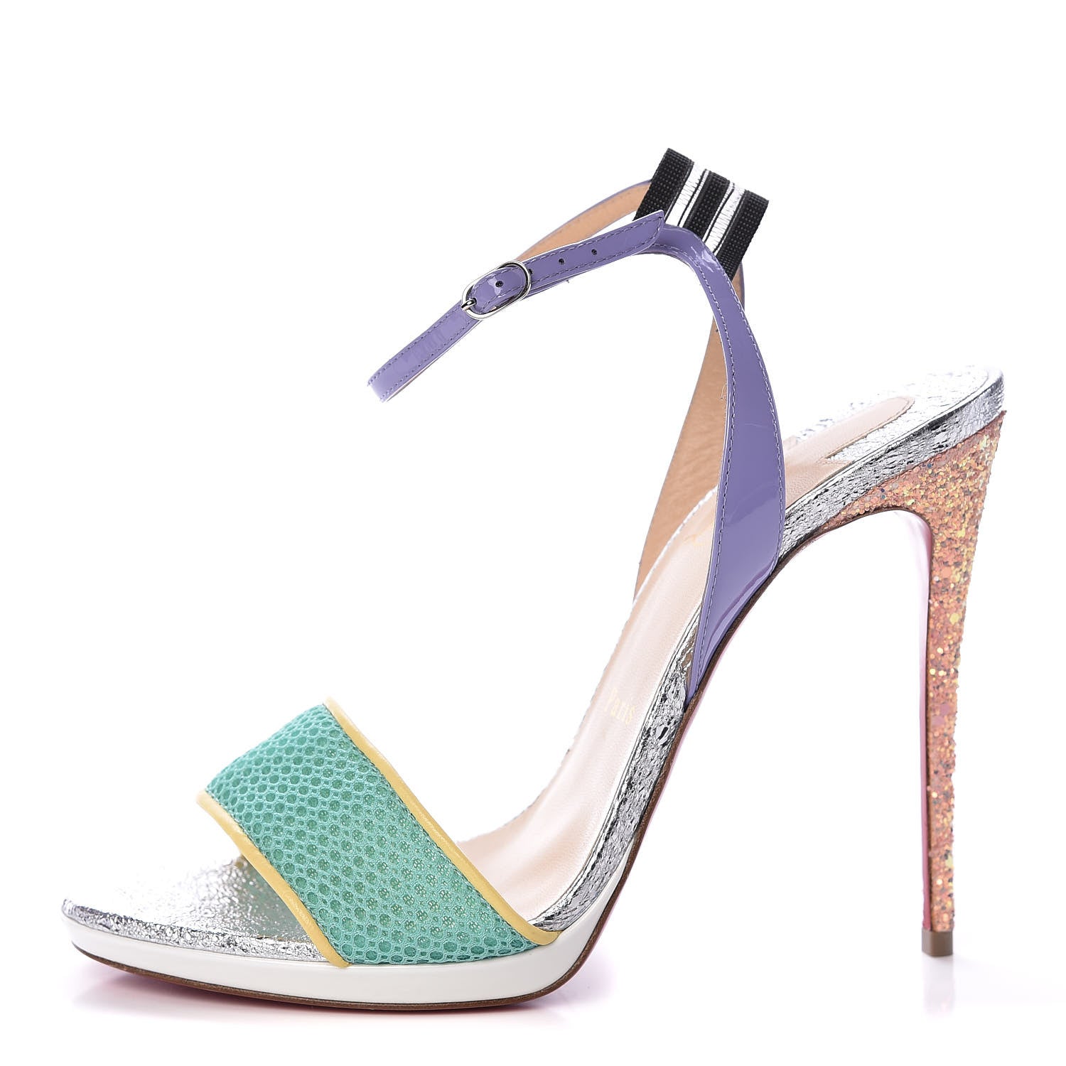 Christian Louboutin Mesh Patent Volumetric 120 Sandals 39 Opal 1 of 7