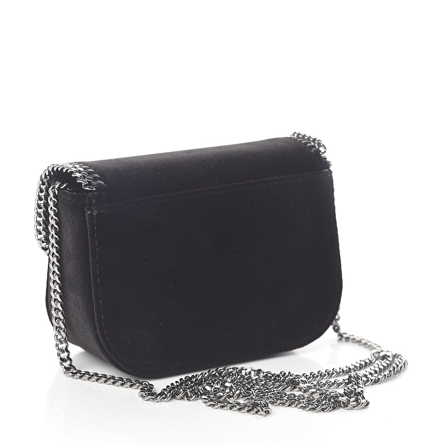 Velvet Crystal Princess Diana Falabella Box Shoulder Bag Black