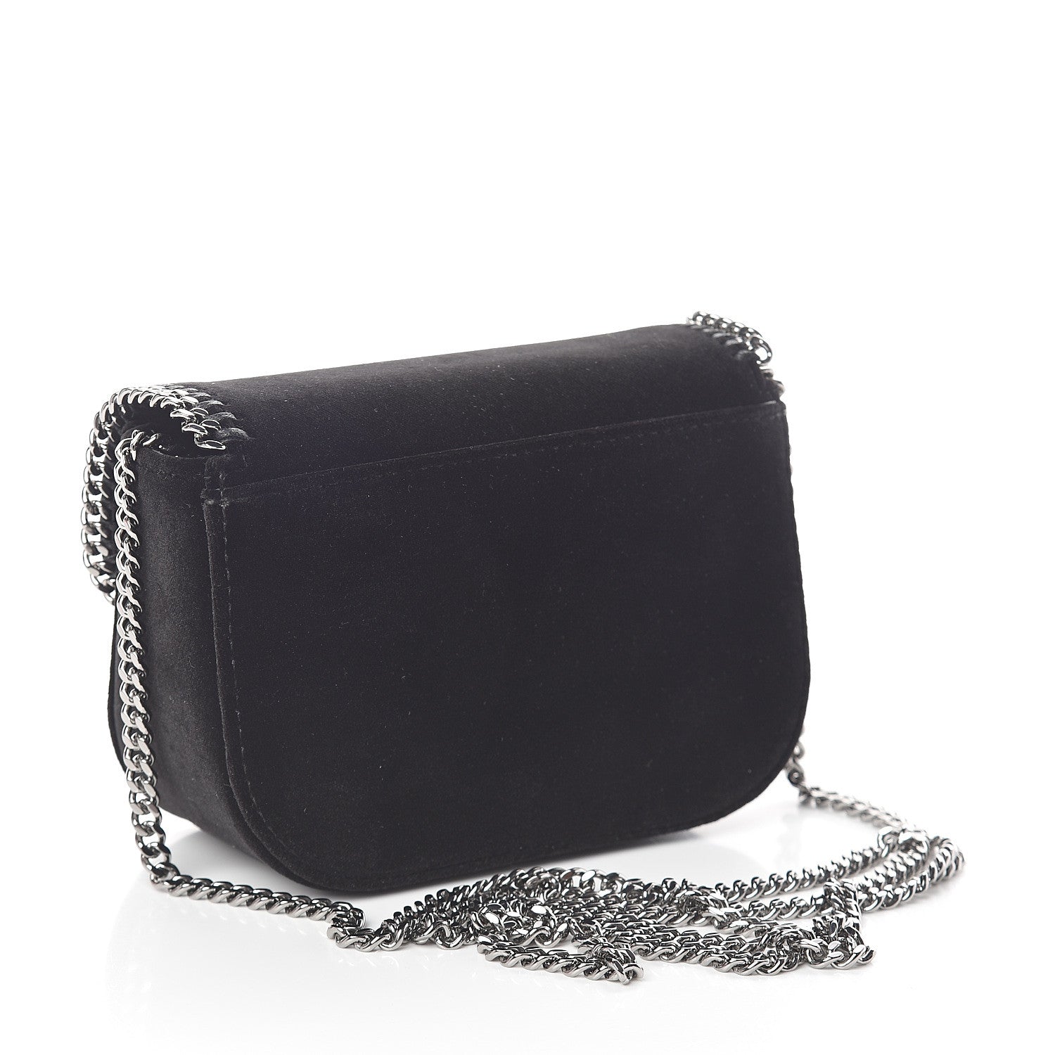 Stella McCartney Velvet Crystal Princess Diana Falabella Box Shoulder Bag Black 2 of 8