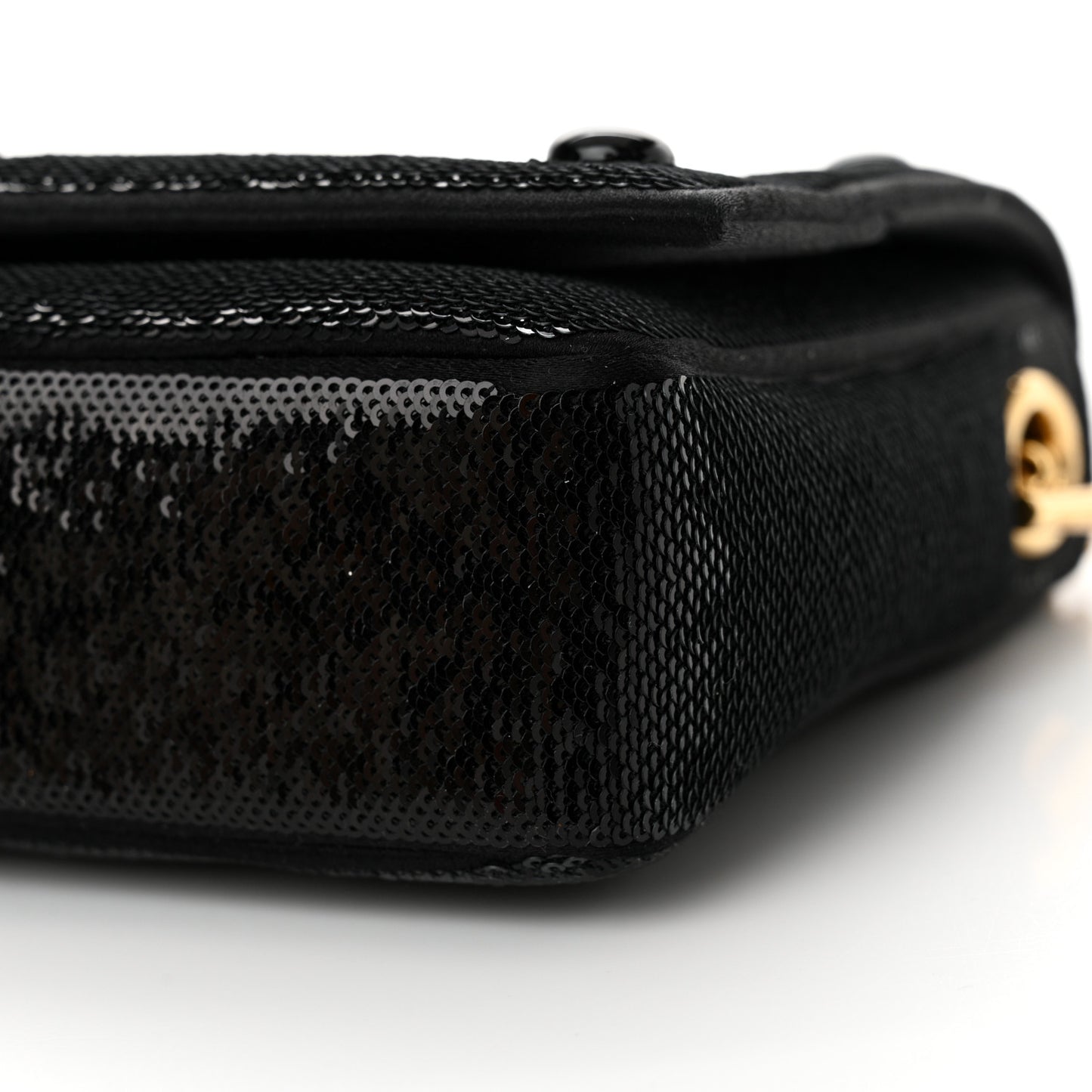 Sequin Satin Monogram Tassel Kate 99 Black