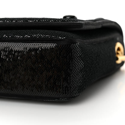 Saint Laurent Sequin Satin Monogram Tassel Kate 99 Black 10 of 10
