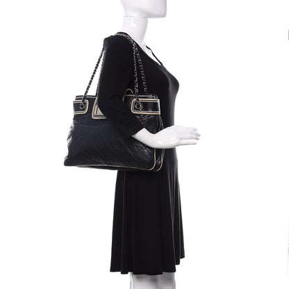 Chanel Lambskin Quilted North South Tote Black 2 of 11