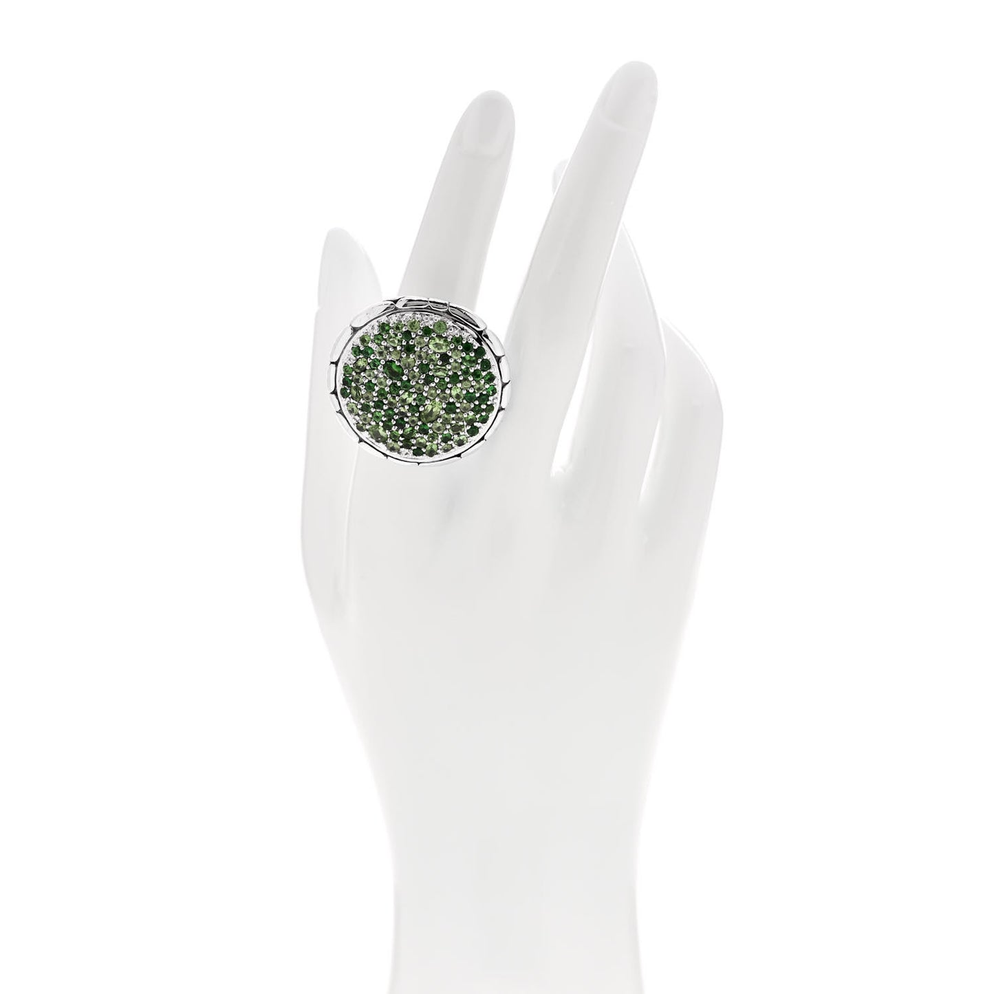 Sterling Silver Tsavorite Kali Lava Ring 55 7.25