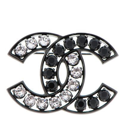 Chanel Crystal CC Brooch Black 1 of 5