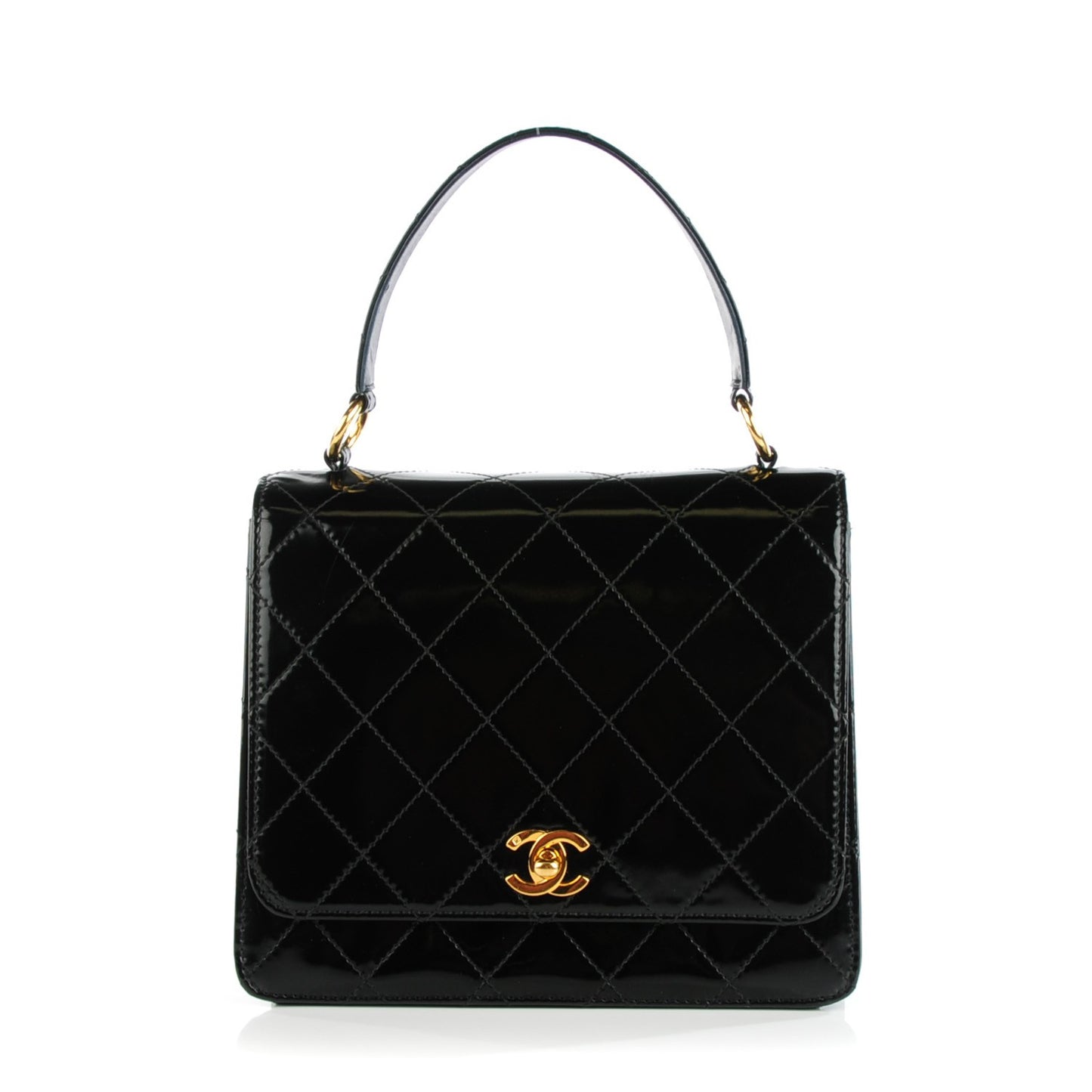 Patent Medium Kelly Flap Black
