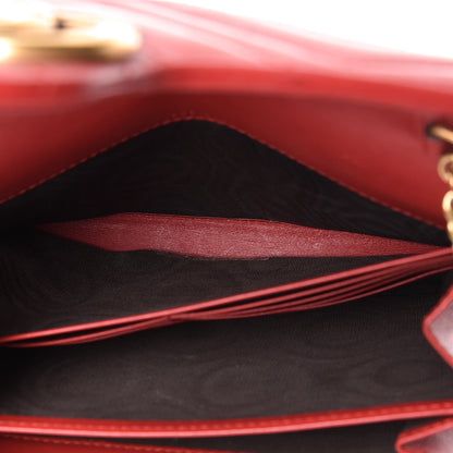 Gucci Calfskin Matelasse GG Marmont Chain Wallet Hibiscus Red 15 of 17