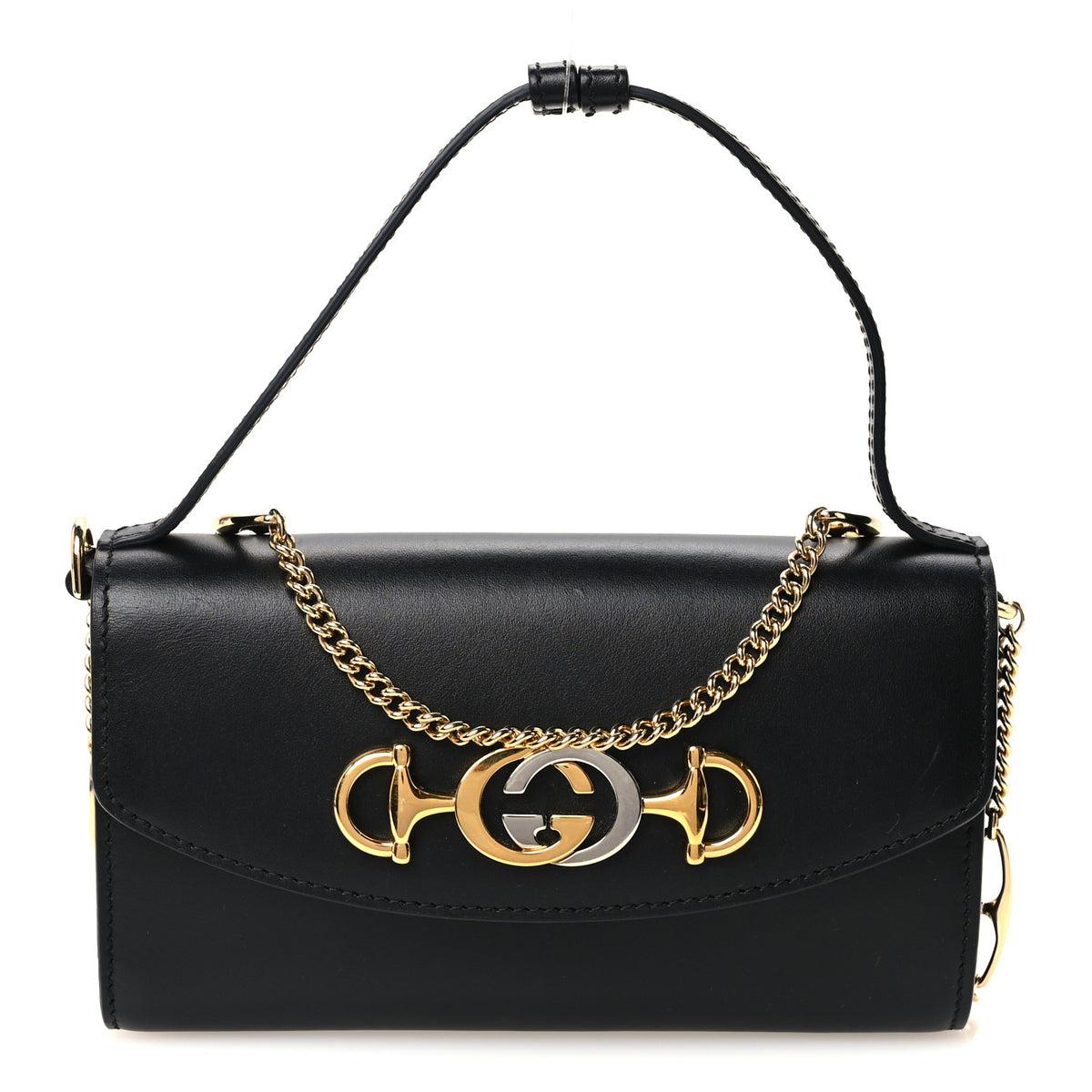 Gucci Smooth Calfskin Mini Zumi Shoulder Bag Black 1 of 10