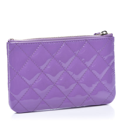 Chanel Patent Quilted Small Cosmetic Case Purple 3 of 10