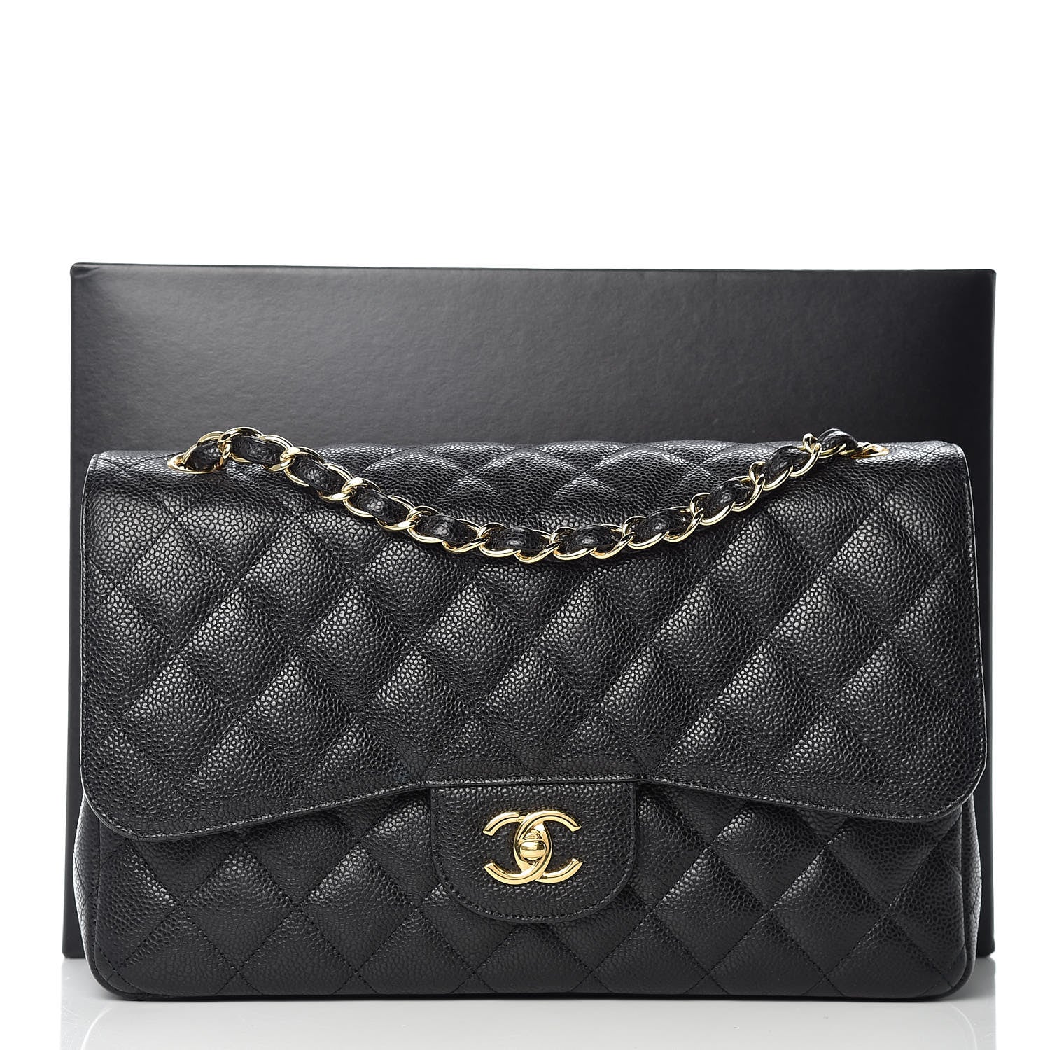 Chanel Caviar Quilted Jumbo Double Flap Black 12 of 12
