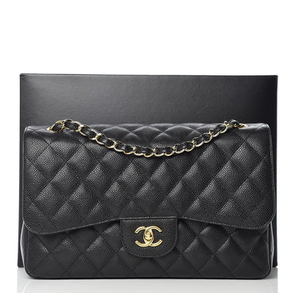 Chanel Caviar Quilted Jumbo Double Flap Black 12 of 12
