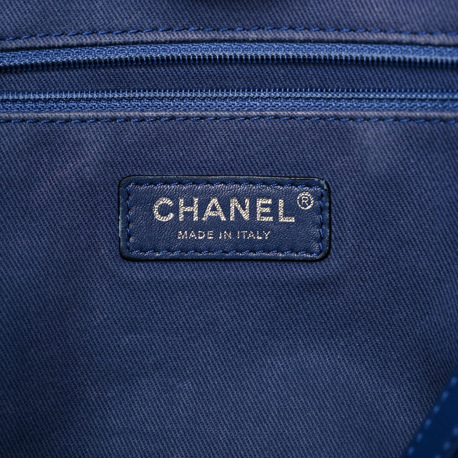 Chanel Woven Straw Raffia Small Deauville Tote Blue 6 of 18
