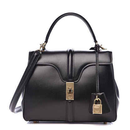 Celine Satinated Calfskin Small 16 Top Handle Bag Black 1 of 12