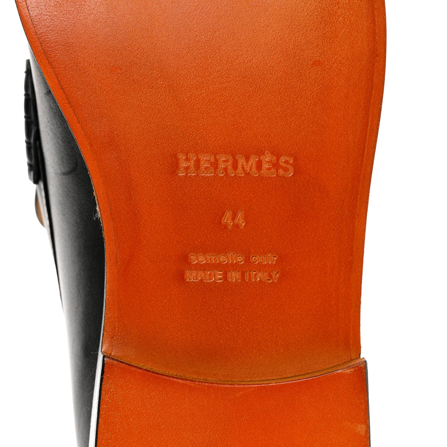 Hermes Calfskin Charrette Loafers 44 Black 6 of 13