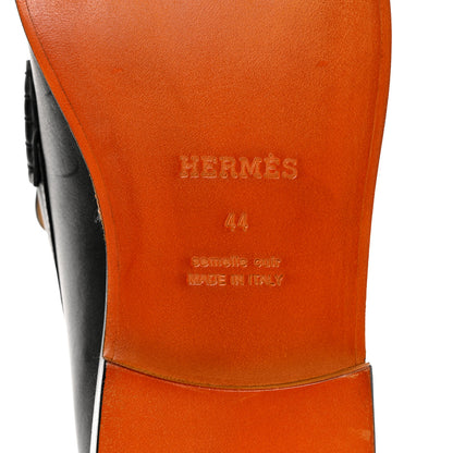 Hermes Calfskin Charrette Loafers 44 Black 6 of 13