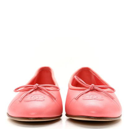 Chanel Goatskin Cap Toe CC Ballerina Flats 39 Pink 2 of 12