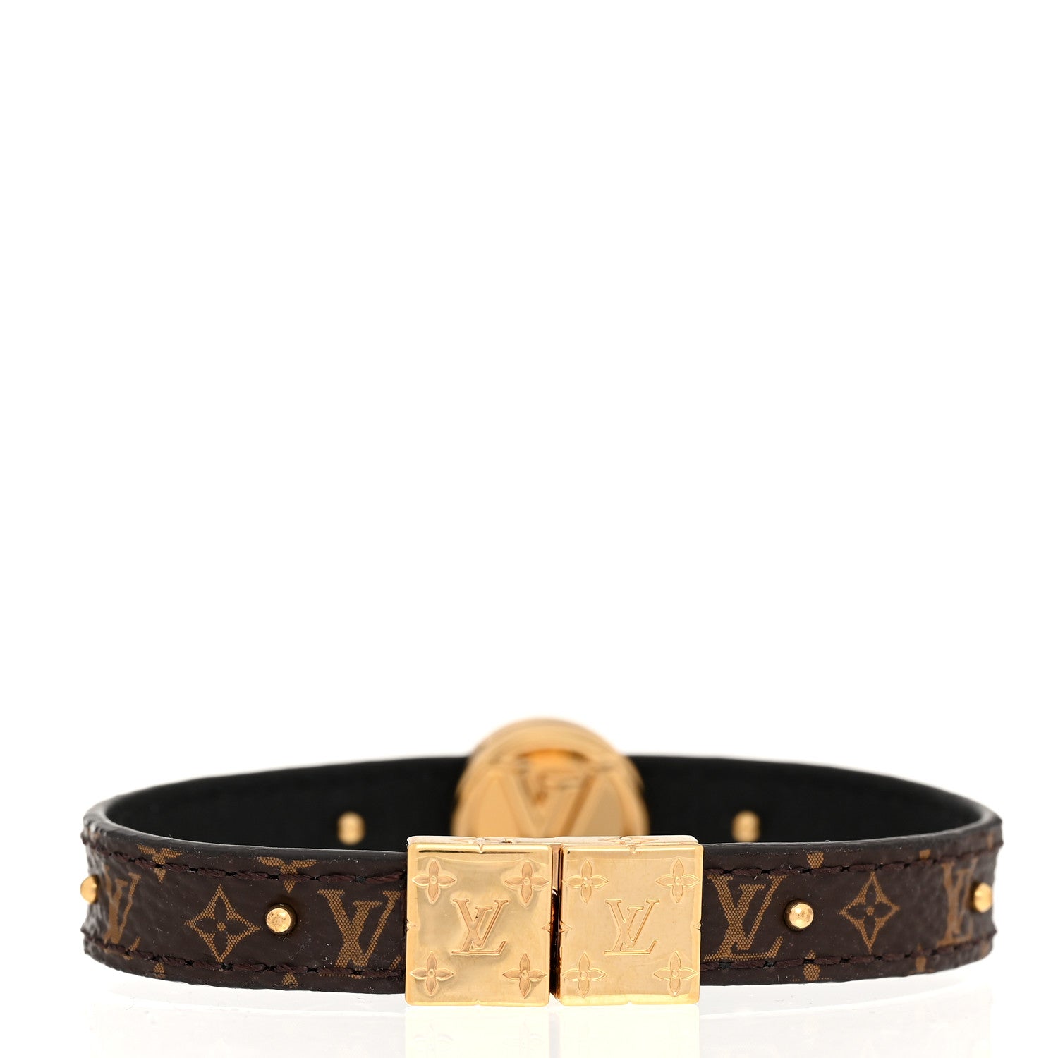 Louis Vuitton Monogram LV Circle Reversible Bracelet 17 Black 4 of 5