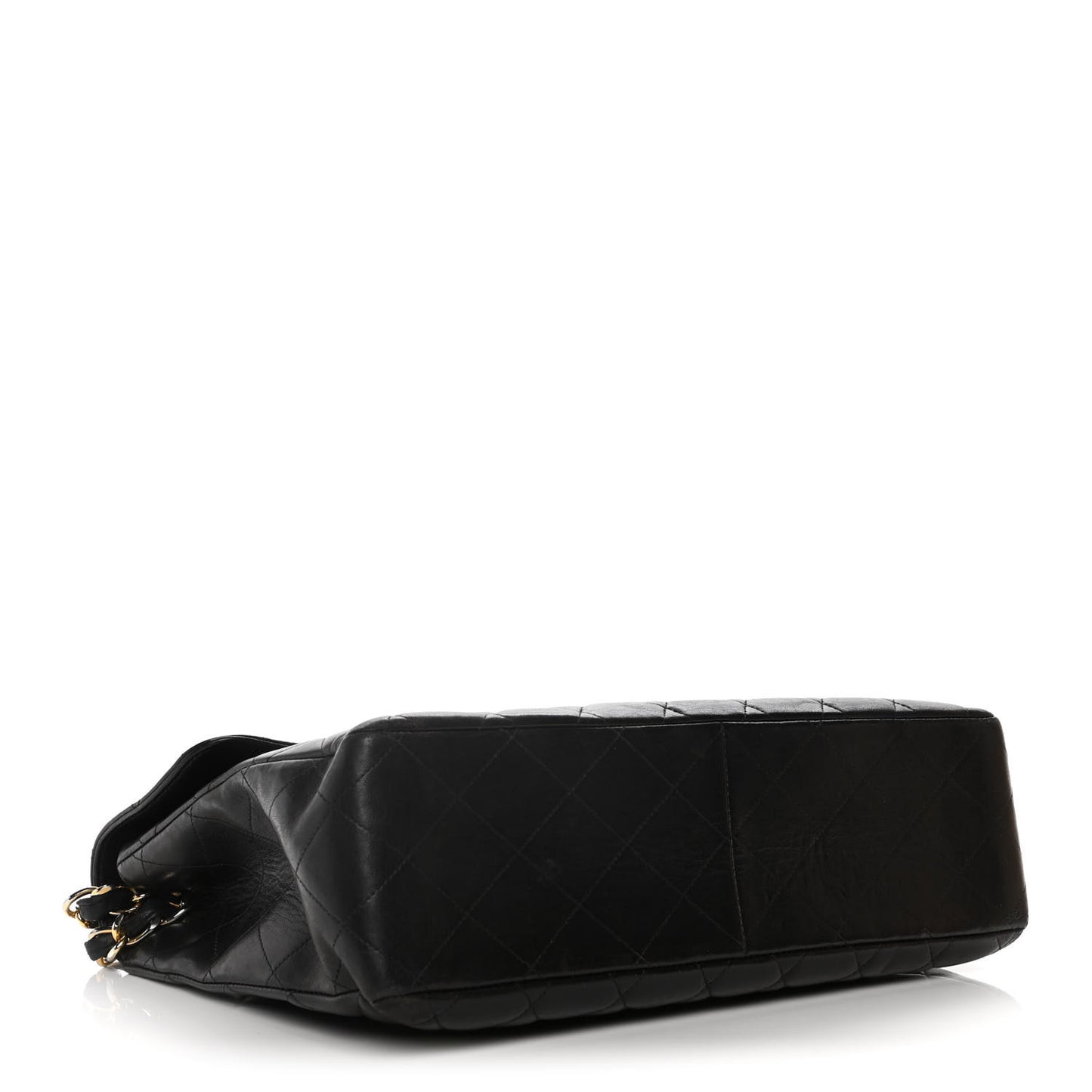Lambskin Quilted XL Jumbo Single Flap Black