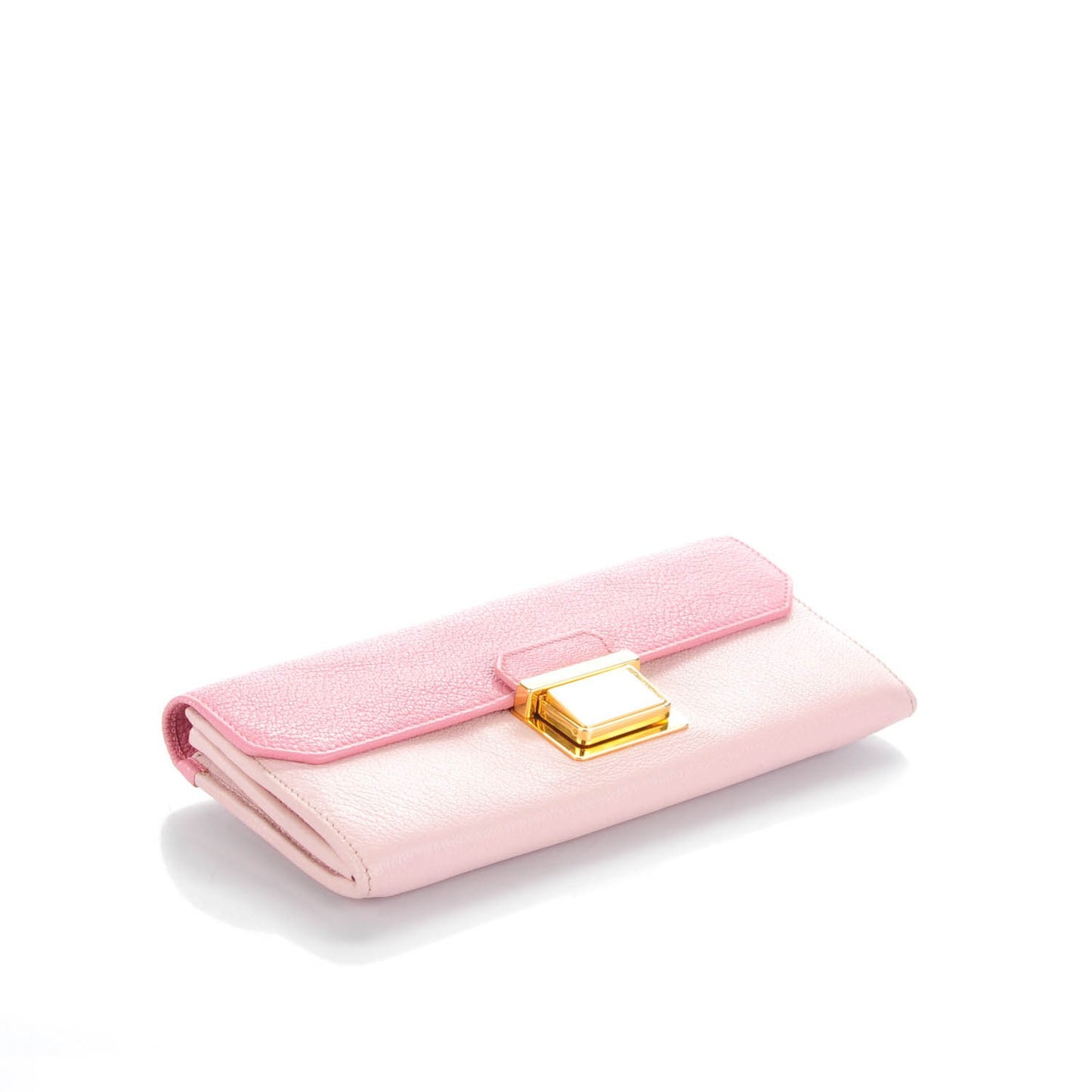 Goatskin Madras Flap Wallet Rosa