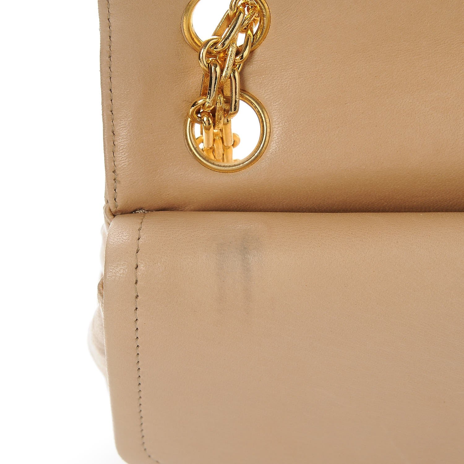 Chanel Lambskin Quilted Medium Bijoux Chain Double Flap Beige 13 of 15