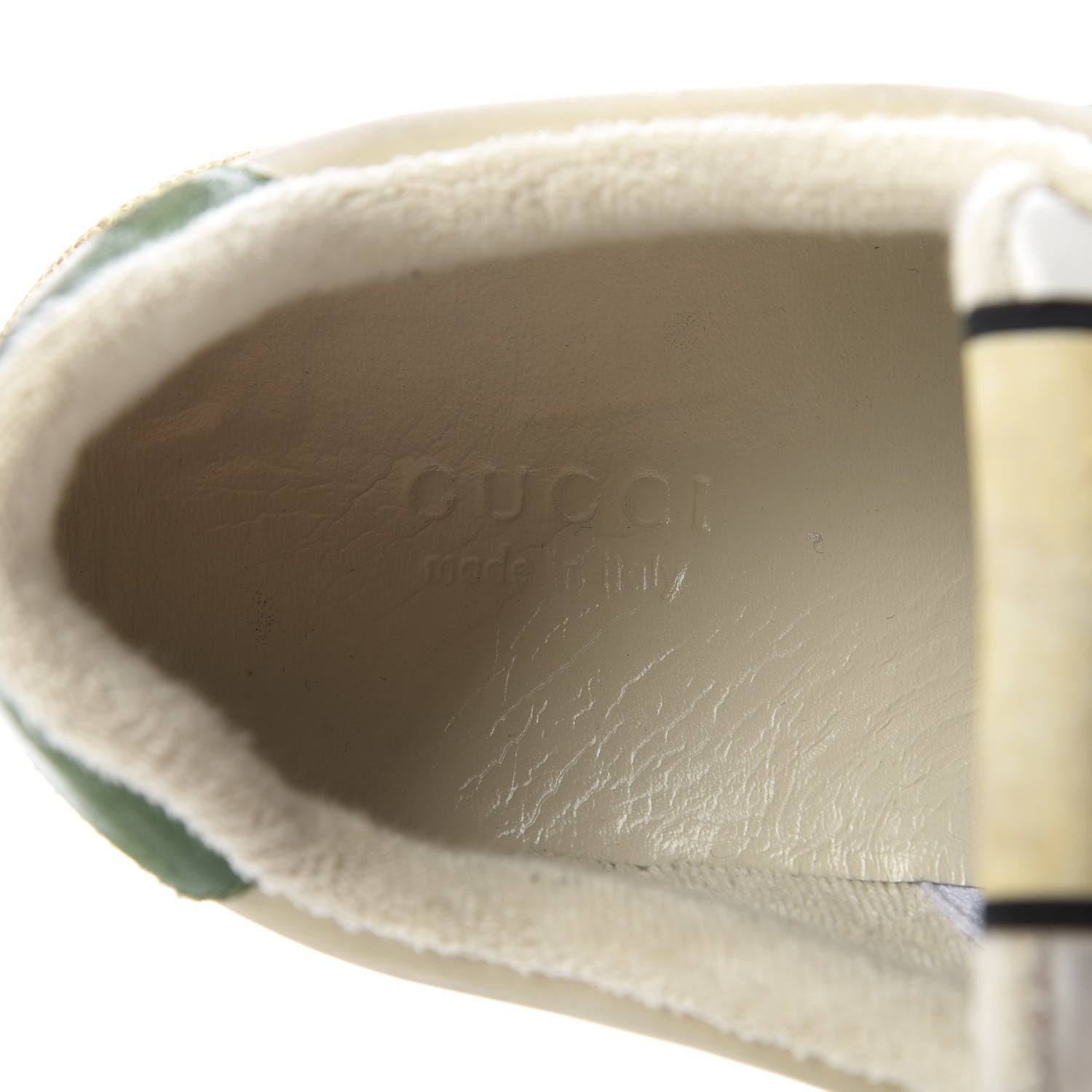 Gucci Nubuck Web Womens Screener Sneakers 39 Dusty Milk New Mystic White Vintage Green 7 of 9