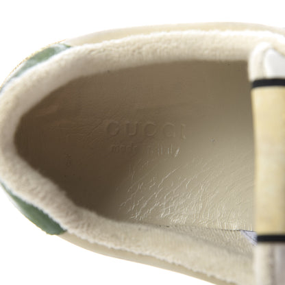 Gucci Nubuck Web Womens Screener Sneakers 39 Dusty Milk New Mystic White Vintage Green 7 of 9