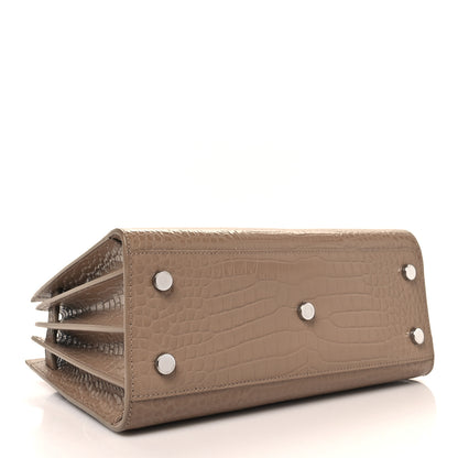 Saint Laurent Calfskin Crocodile Embossed Baby Sac De Jour Brown 3 of 11