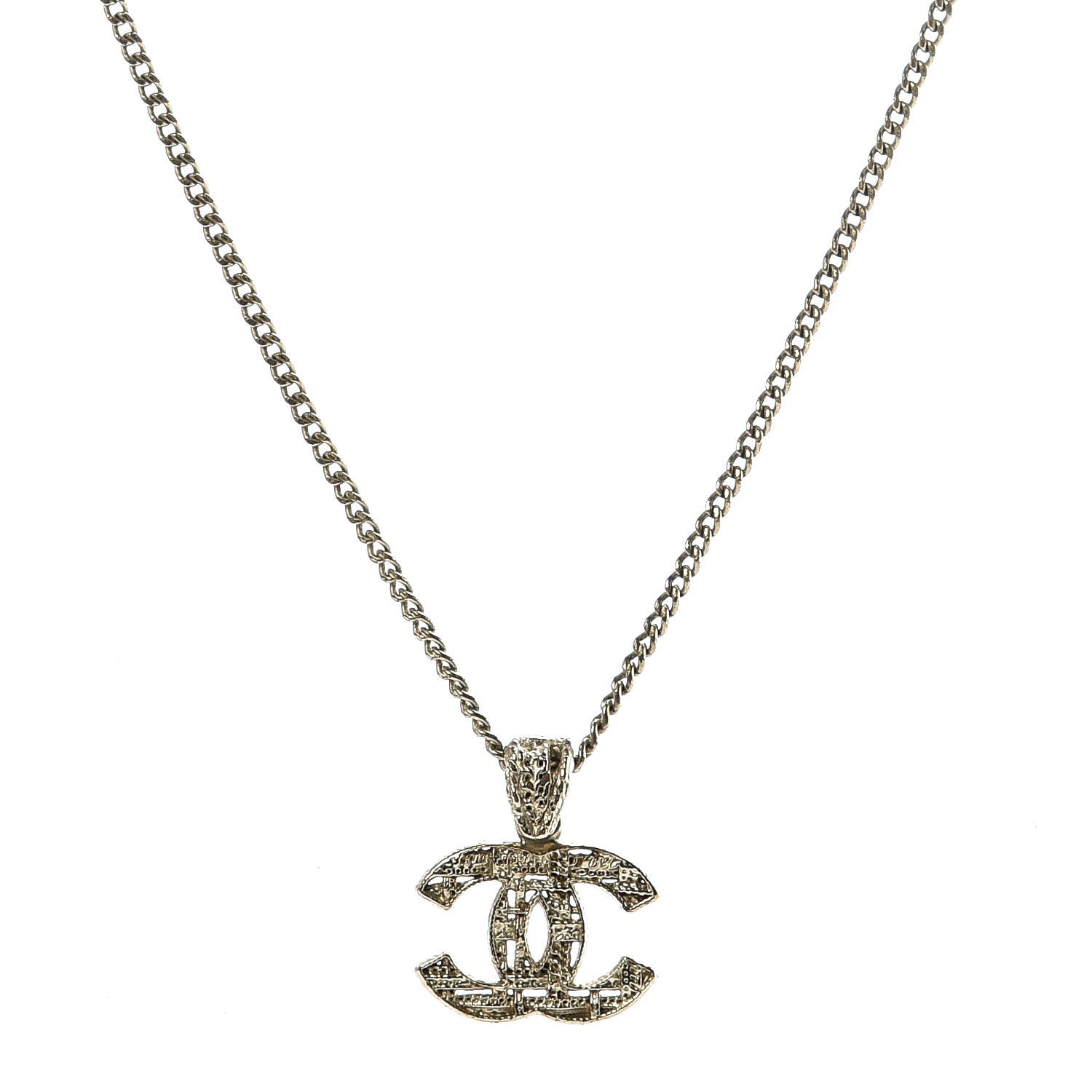 Chanel Tweed Effect CC Necklace Gold 4 of 6