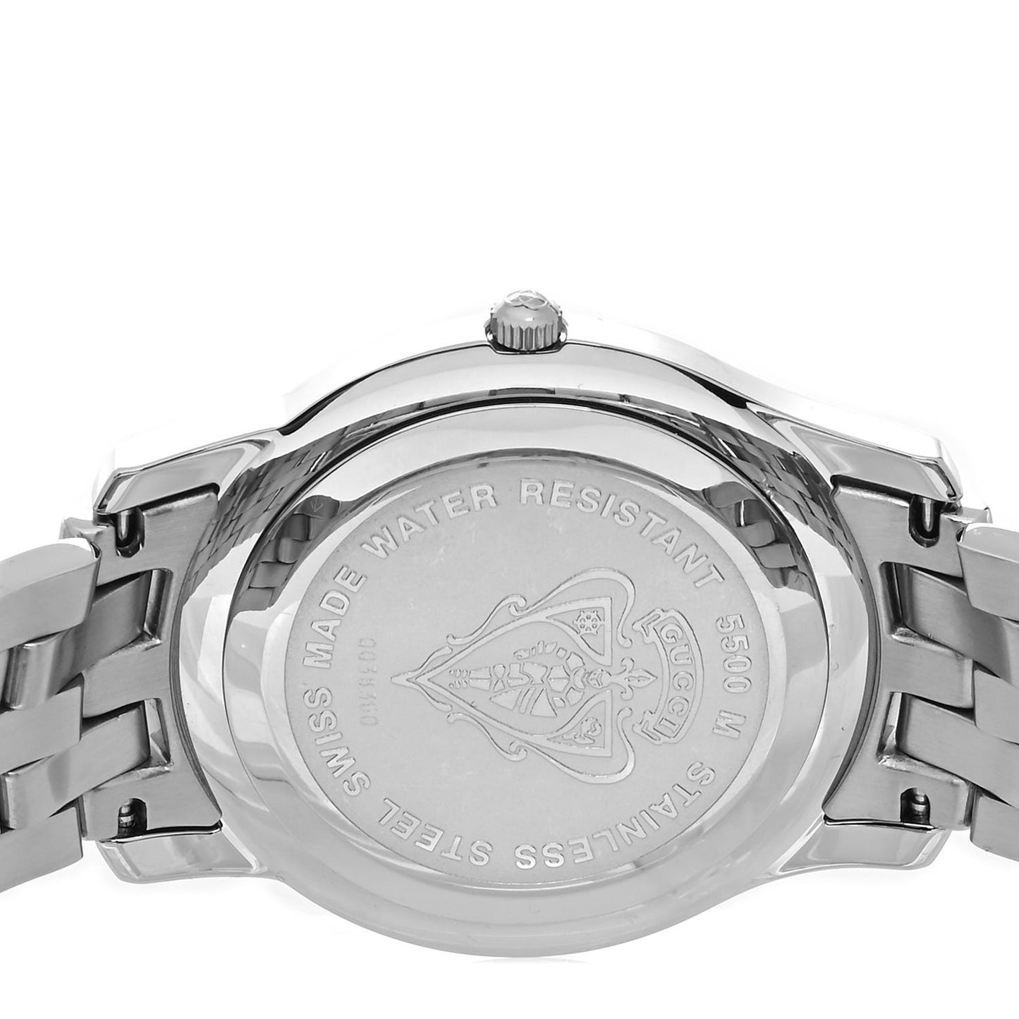 Stainless Steel Diamond 35mm 5500M Quartz Watch Black