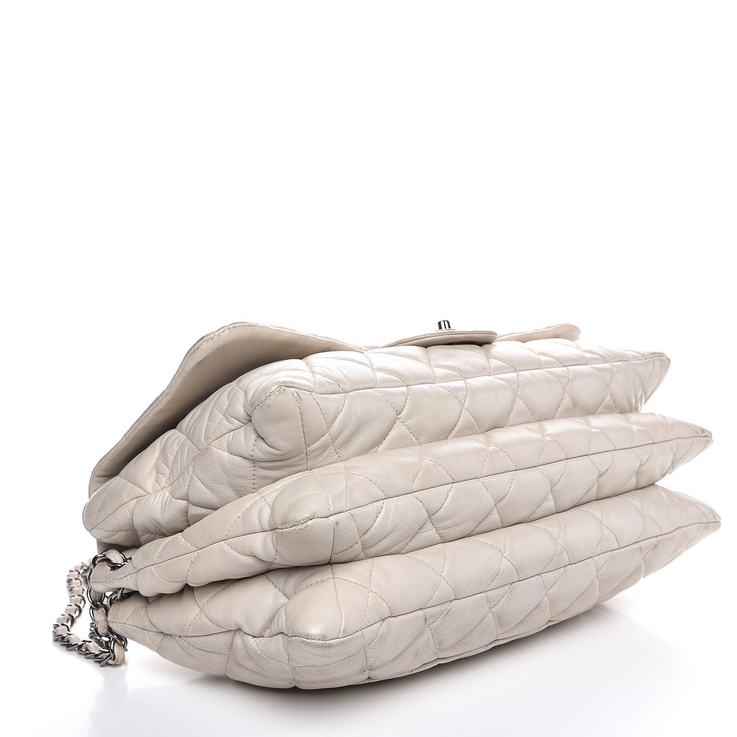 Chanel Lambskin Quilted 3 Accordion Flap Bag White 4 of 21