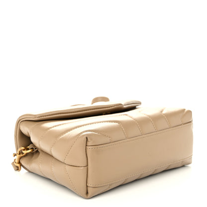Saint Laurent Calfskin Y Quilted Monogram Toy Loulou Crossbody Bag Taupe 4 of 11