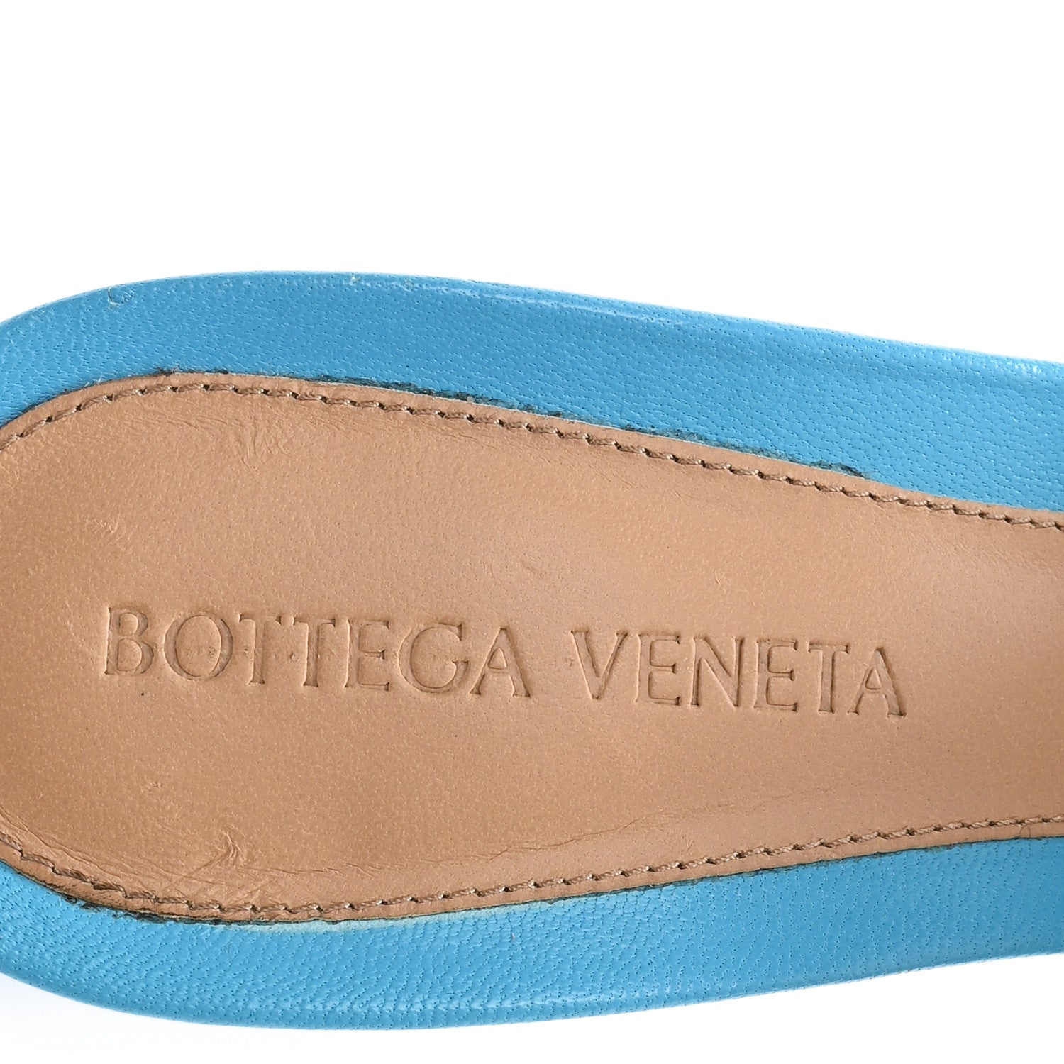 Bottega Veneta Lambskin Stretch Mule Sandals 38 Sky Blue 8 of 9