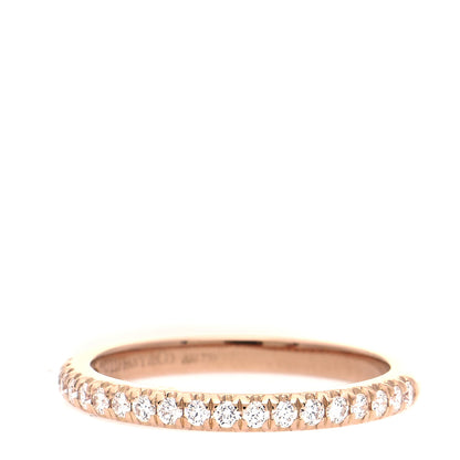 Tiffany 18K Rose Gold Diamond Soleste Half Eternity Band Ring 47 4 1 of 5