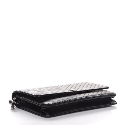 Chanel Caviar Chevron Quilted Wallet On Chain WOC Black 4 of 9