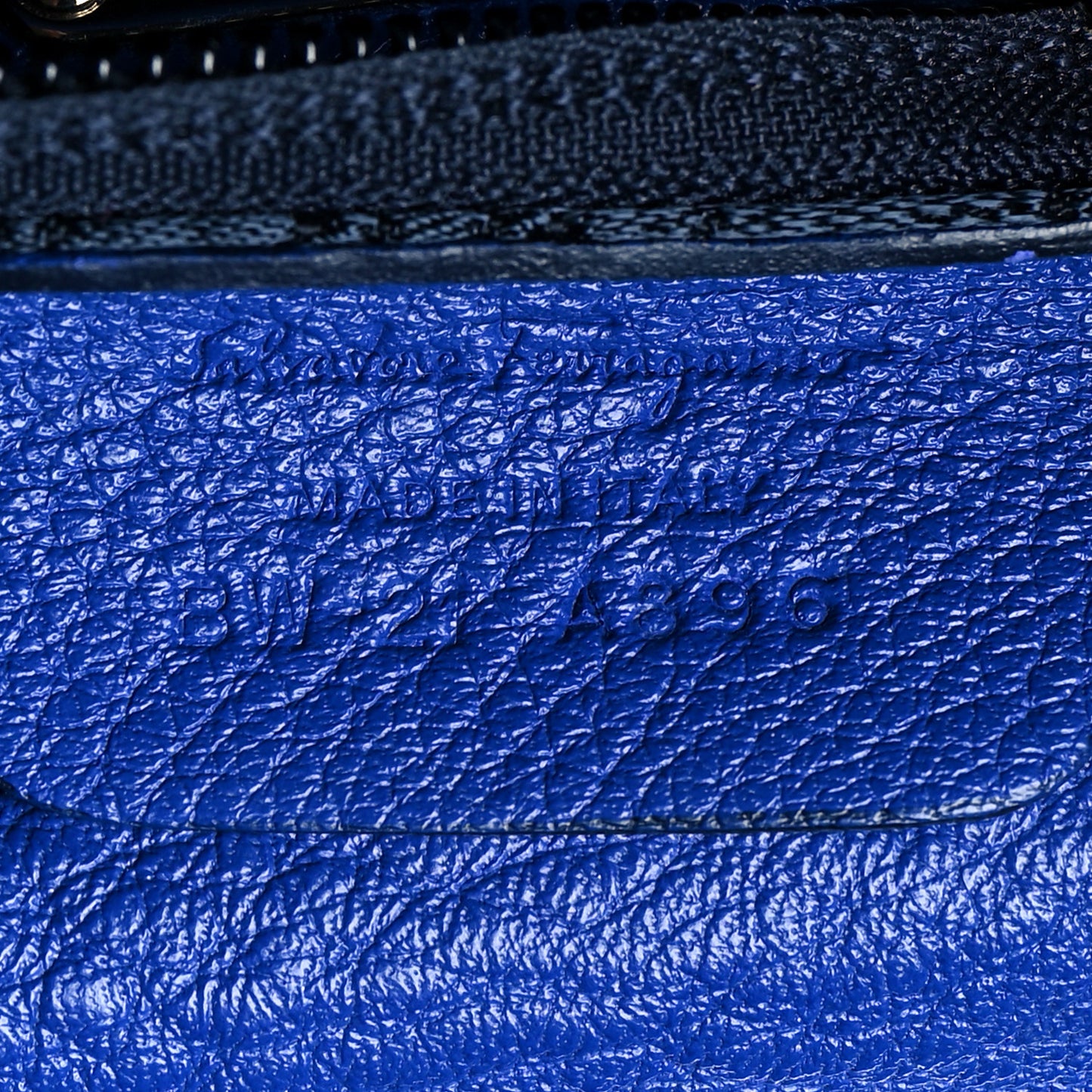 Grained Calfskin Sofia Satchel Blue