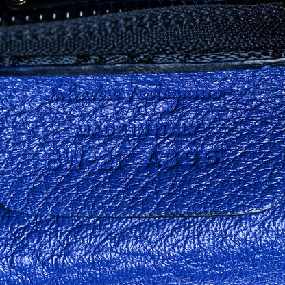 Salvatore Ferragamo Grained Calfskin Sofia Satchel Blue 7 of 10
