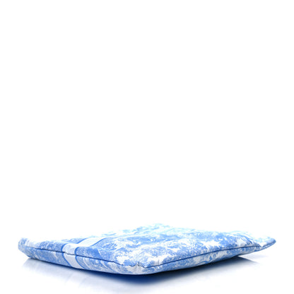 Christian Dior Reverse Technical Fabric Toile De Jouy Diortravel Zipped Pouch Fluorescent Blue 4 of 10