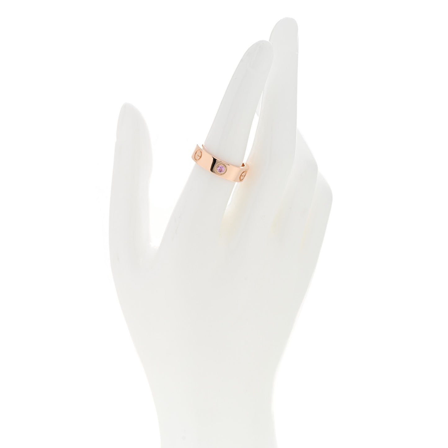 18K Pink Gold Pink Sapphire 5.5mm LOVE Ring 53 6.5