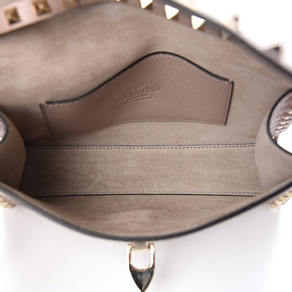 Valentino Garavani Pebbled Calfskin Medium Rockstud Flip Lock Crossbody Bag Poudre 5 of 9
