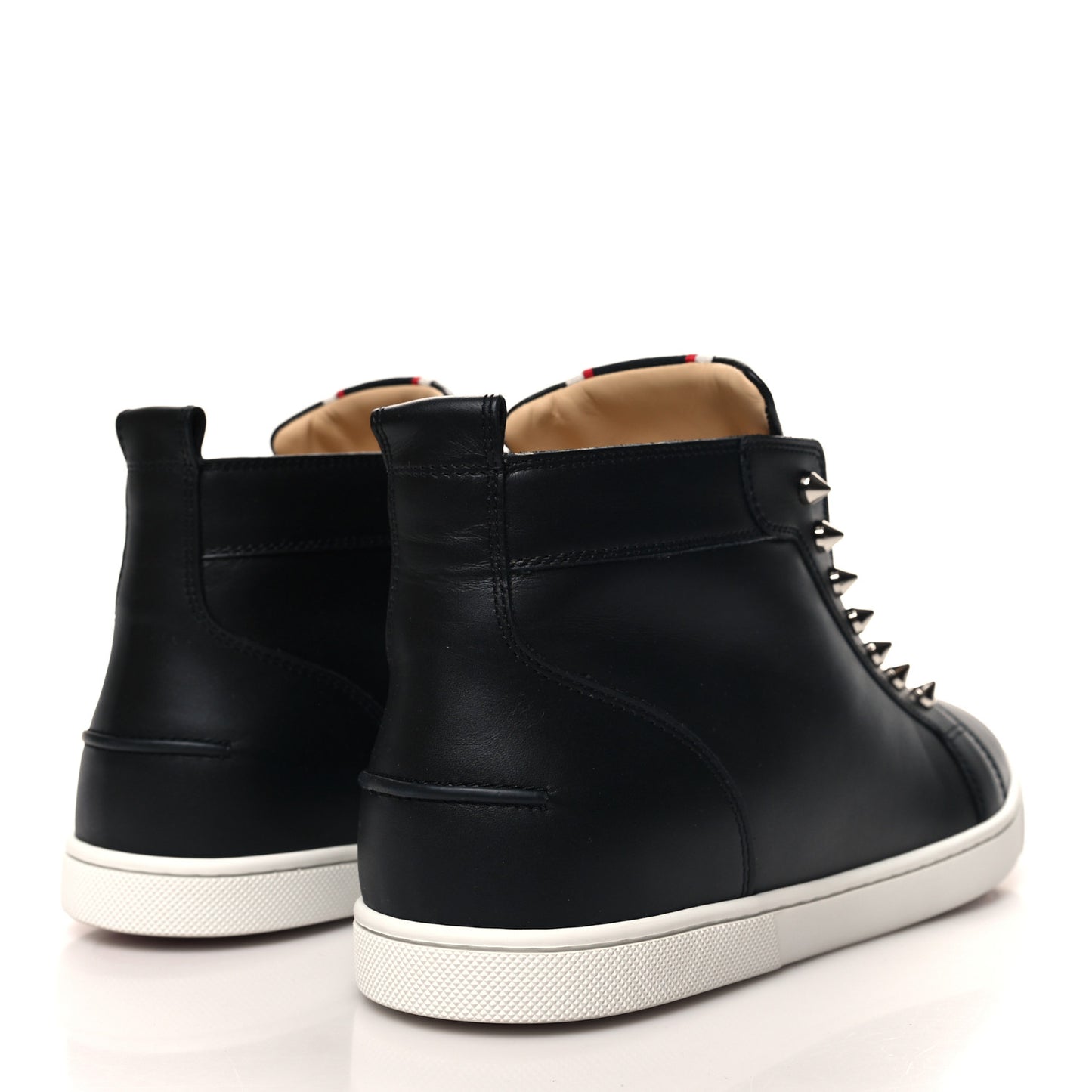 Calfskin Mens Fique A Vontade Mid Cut Sneakers 43 Black
