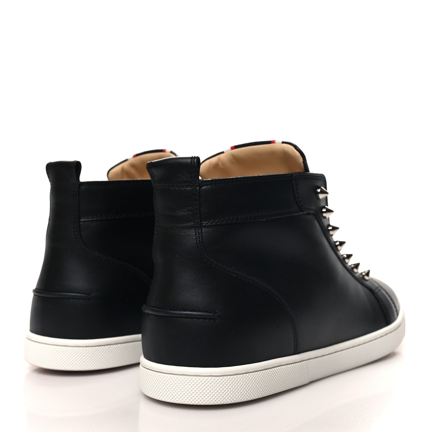 Christian Louboutin Calfskin Mens Fique A Vontade Mid Cut Sneakers 43 Black 4 of 9