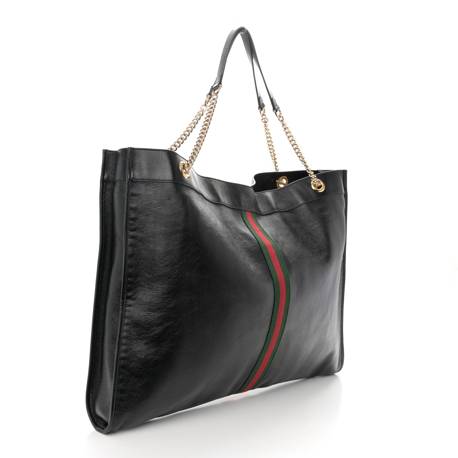 Gucci Calfskin Maxi Rajah Chain Tote Black 4 of 11
