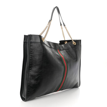 Gucci Calfskin Maxi Rajah Chain Tote Black 4 of 11